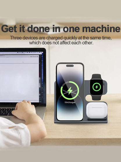 Desktop 3 In 1 Magnetic Wireless Charger Stand