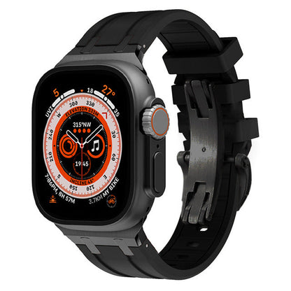 NEW AP Thick Silicone Band With Titanium Adapter For Apple Watch