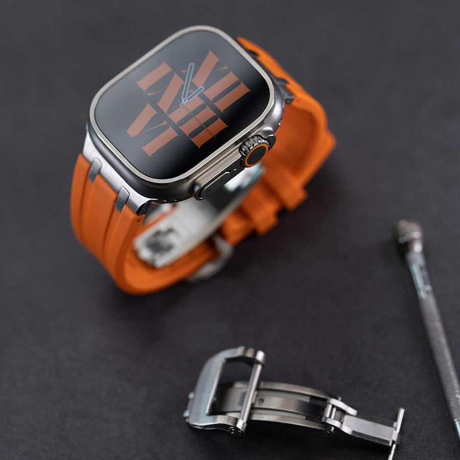 NEW AP Thick Silicone Band With Titanium Adapter For Apple Watch