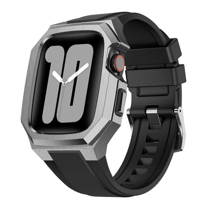 Stainless Steel Case With Rubber Band for Apple Watch