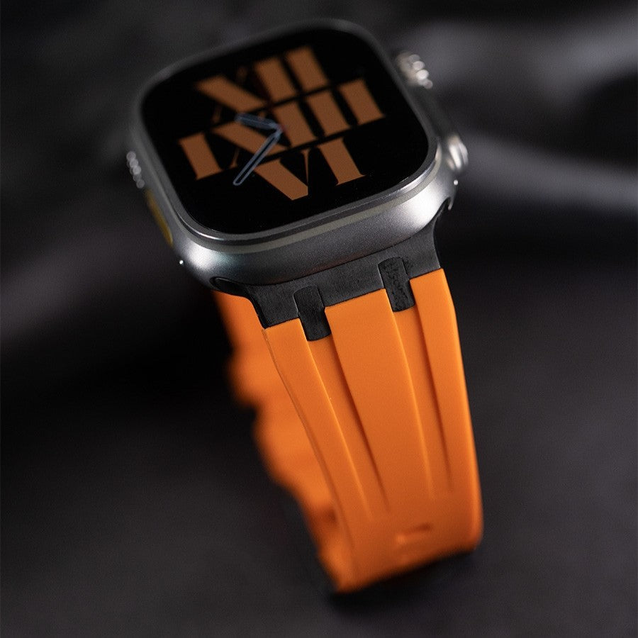 NEW AP Thick Silicone Band With Titanium Adapter For Apple Watch