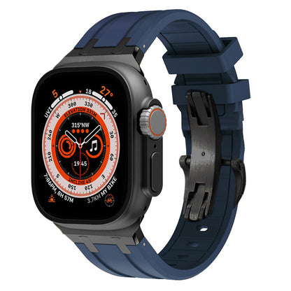 NEW AP Thick Silicone Band With Titanium Adapter For Apple Watch