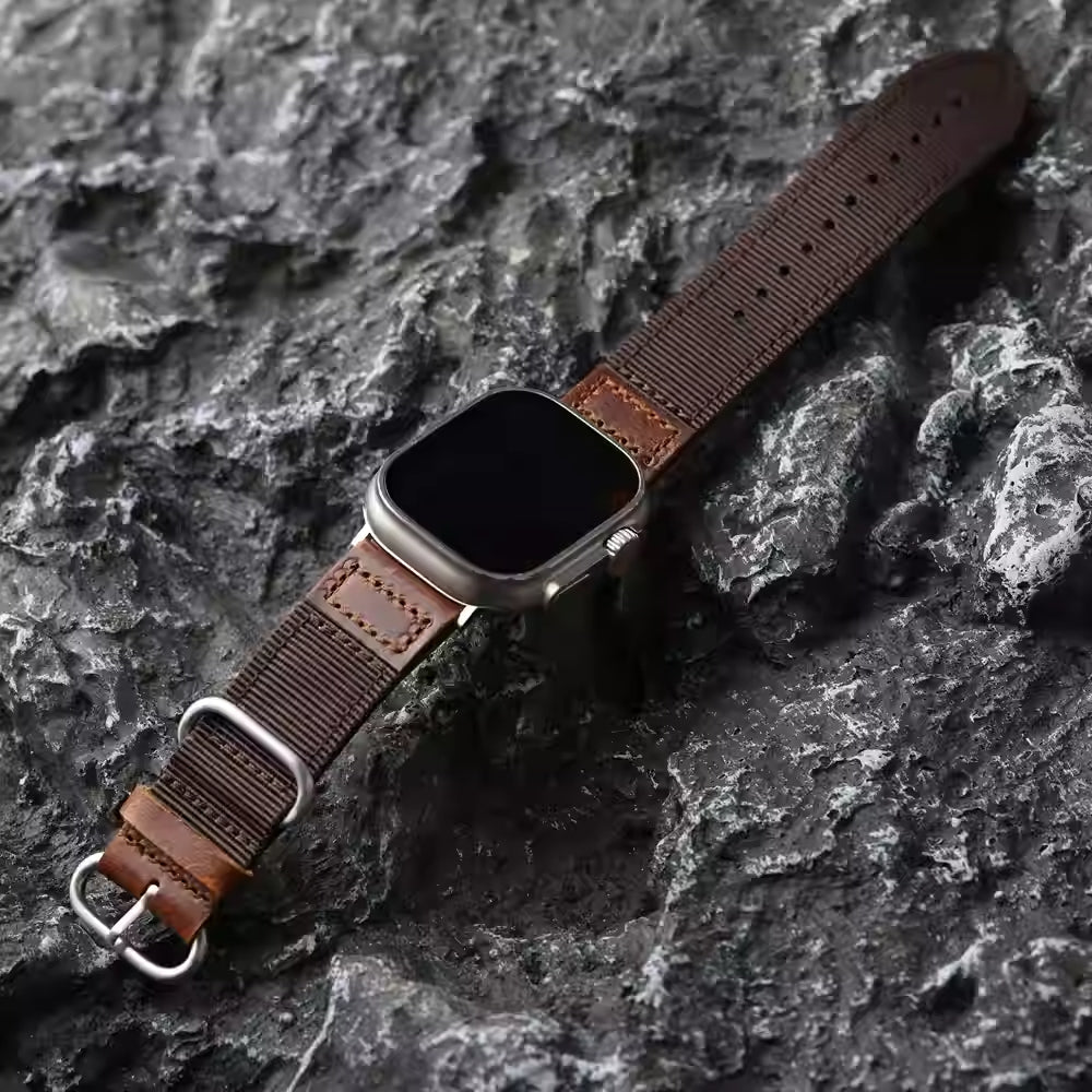 Handmade Nylon Leather Band For Apple Watch