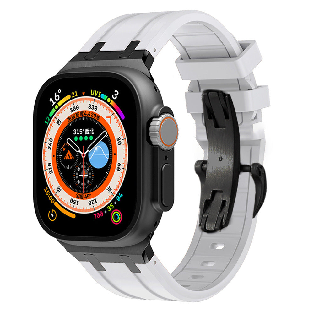 NEW AP Thick Silicone Band With Titanium Adapter For Apple Watch