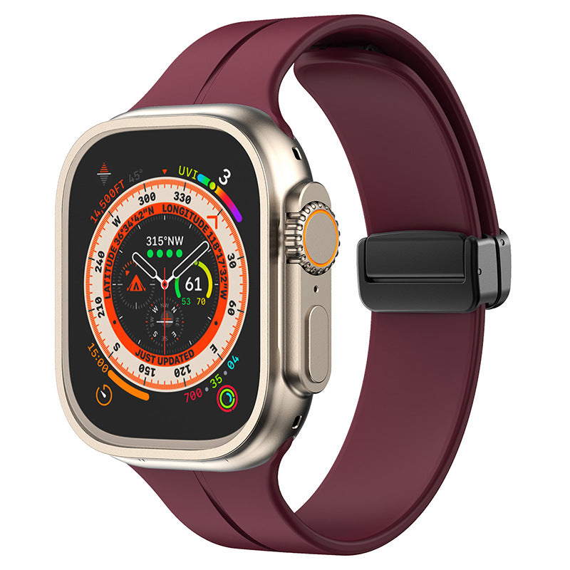 Simple Silicone Magnetic Folding Band For Apple Watch