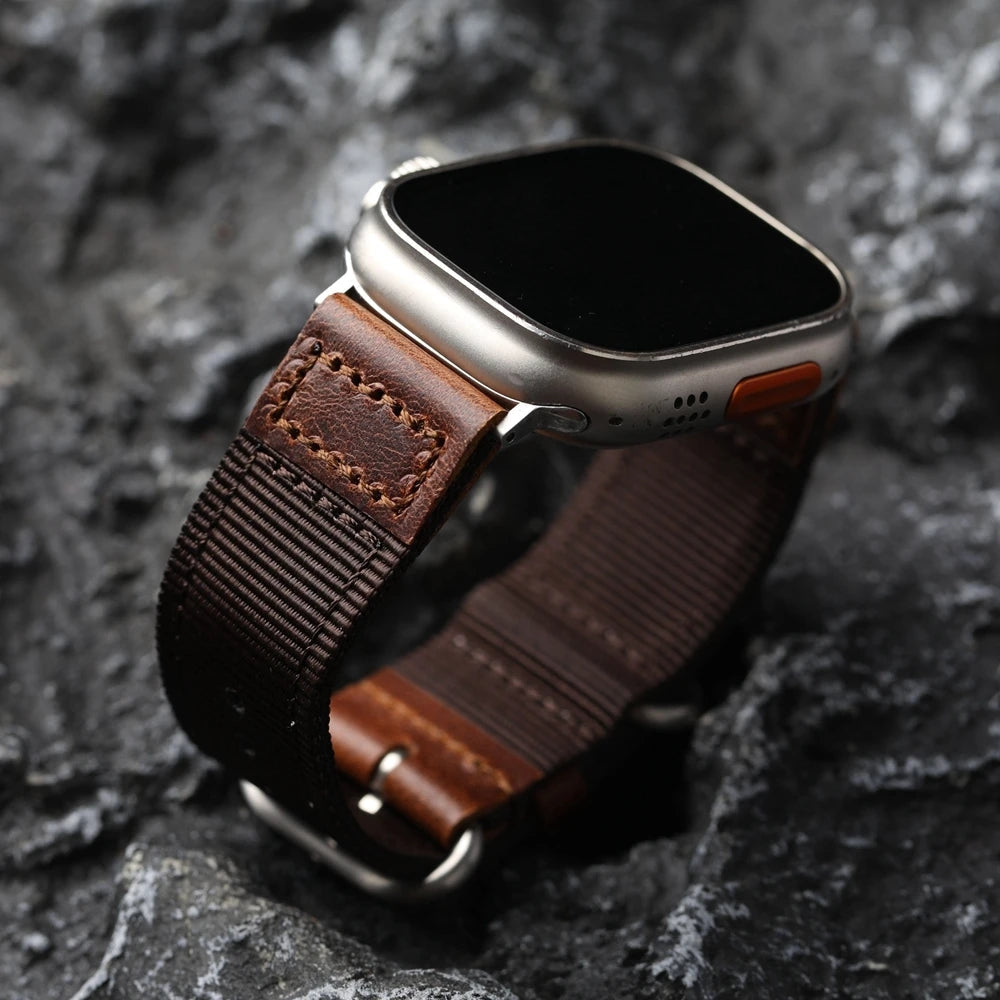 Handmade Nylon Leather Band For Apple Watch