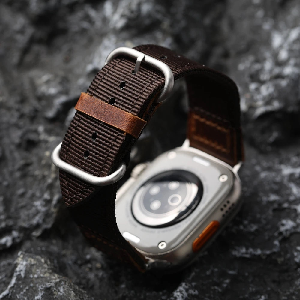 Handmade Nylon Leather Band For Apple Watch