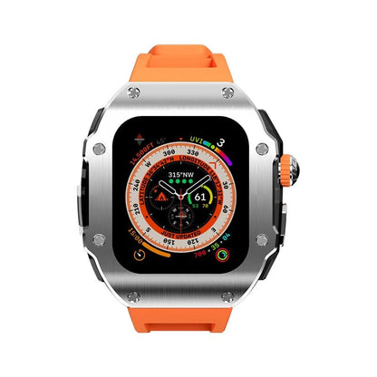 RM Vanguard Series - Fluororubber Band Stainless steel Case For Apple Watch Ultra