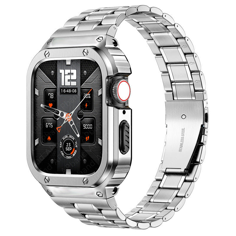 Stainless Steel Band With Case For Apple Watch