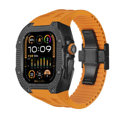 RM7006 Titanium 5A Zircon Case Retrofit Kit For Apple Watch Ultra