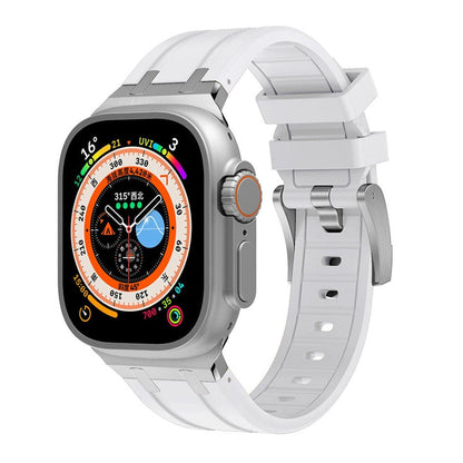 NEW AP Thick Silicone Band With Titanium Adapter For Apple Watch