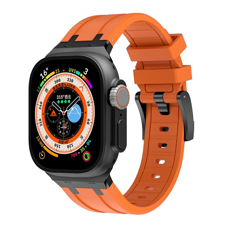 NEW AP Thick Silicone Band With Titanium Adapter For Apple Watch