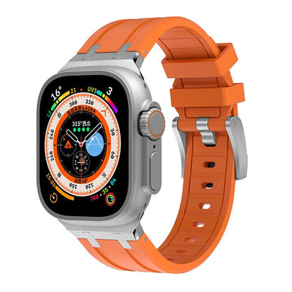 NEW AP Thick Silicone Band With Titanium Adapter For Apple Watch